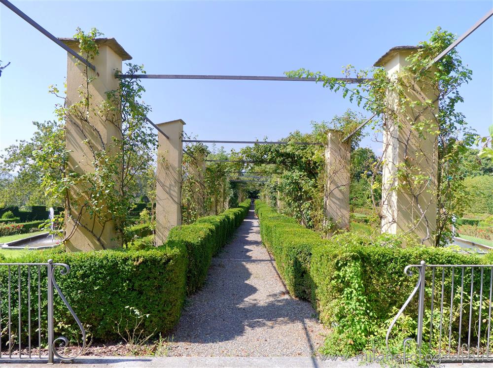 Biella (Italy) - The pergola that divides in two the park of Gromo Losa Palace